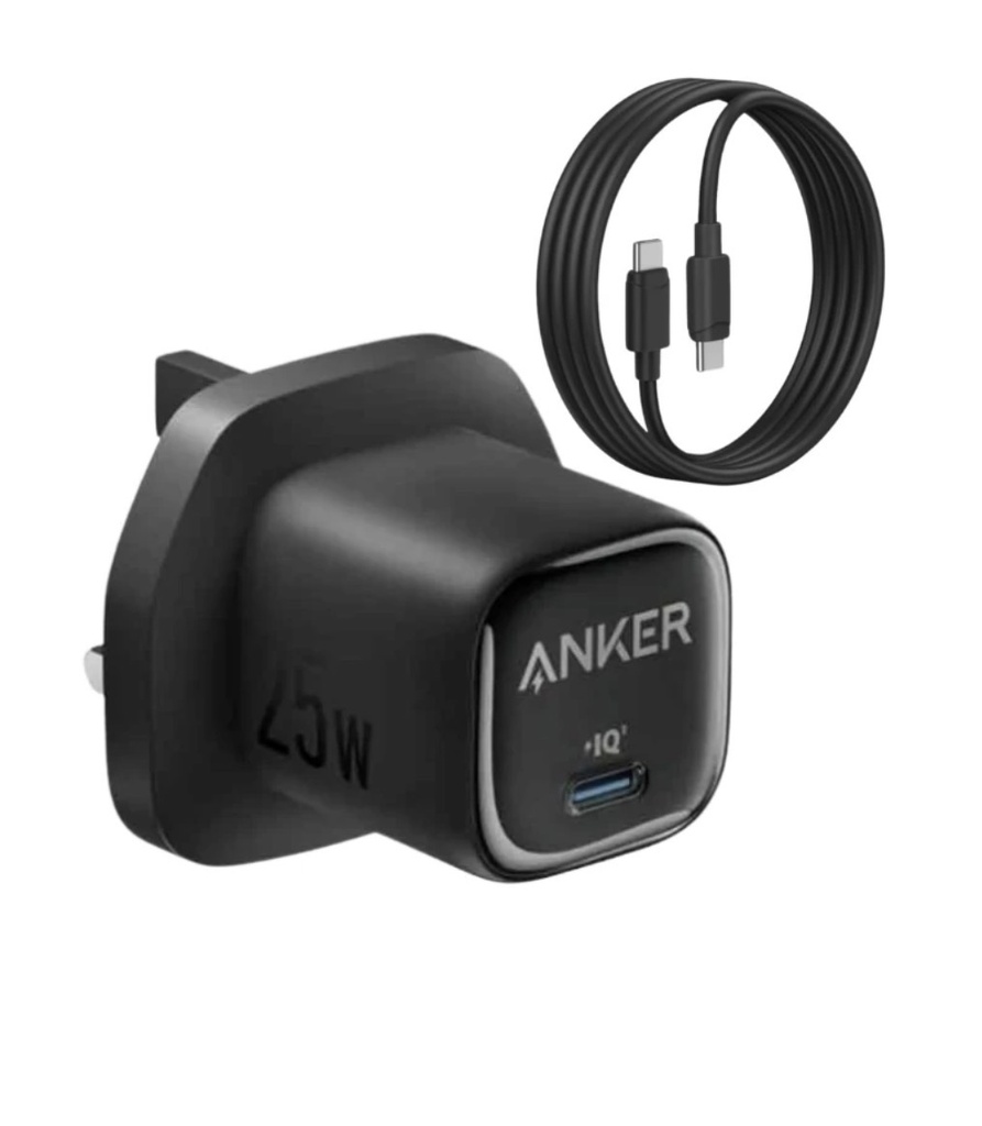 Anker Charger 25W Compact With USB-C Cable - Black