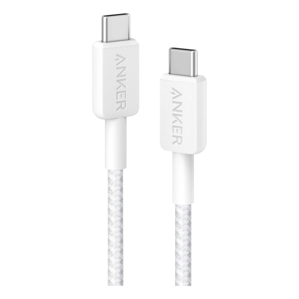 Anker USB-C to USB-C Cable 3ft Braided White Fast Charging